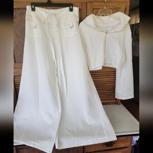 Elegant White Women's Pants Suit